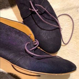 Genuine Dark Purple Suede booties
